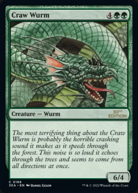 Craw Wurm, Magic card 30A 186 — 30th Anniversary Edition set