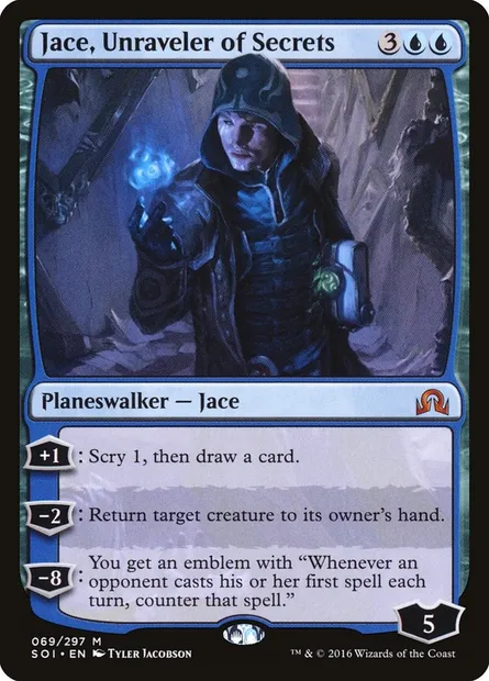 Jace, Unraveler of Secrets, Magic card SOI 69 — Shadows over Innistrad set
