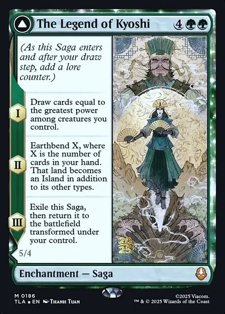 La légende de Kyoshi // Avatar Kyoshi, carte Magic PTLA 186s — extension Avatar: The Last Airbender Promos