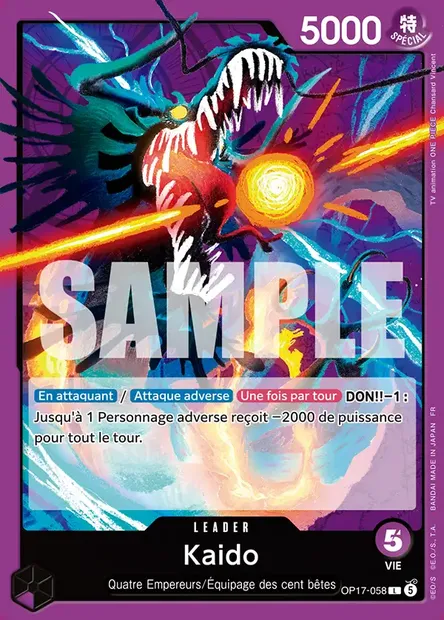 Kaido, carte One Piece OP17-058 — extension LES GUERRIERS LES PLUS PUISSANTS AU MONDE