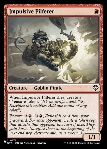 Impulsive Pilferer, Magic card PLST OTC-171 — The List set