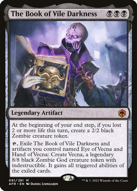 The Book of Vile Darkness, Magic card AFR 91 — Adventures in the Forgotten Realms set