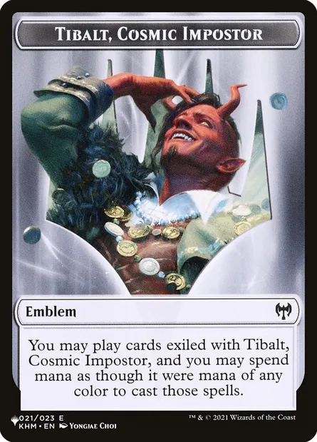Tibalt, Cosmic Impostor Emblem, carte Magic PLST TKHM-21 — extension The List