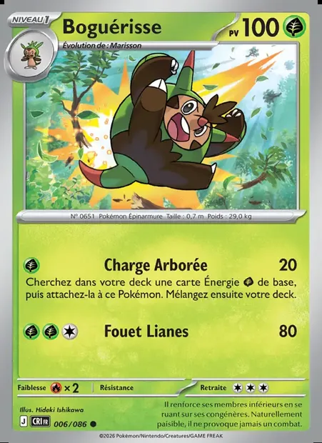 Boguérisse, carte Pokémon CRI 006 — extension Chaos Ascendant