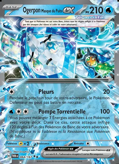 Ogerpon Masque du Puits-ex, carte Pokémon TWM 064 — extension Mascarade Crépusculaire