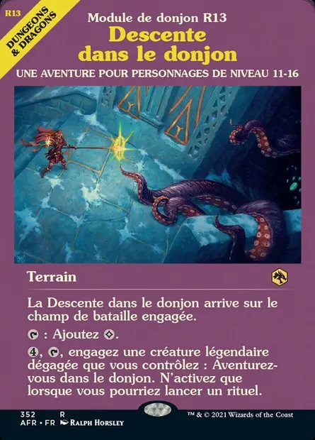 Descente dans le donjon, carte Magic AFR 352 — extension Forgotten Realms: Aventures dans les Royaumes Oubliés