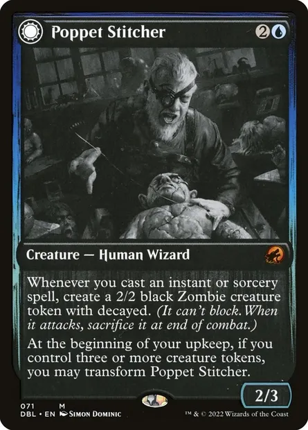 Poppet Stitcher // Poppet Factory, Magic card DBL 71 — Innistrad: Double Feature set