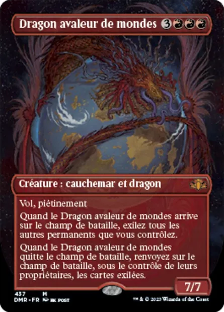 Dragon avaleur de mondes, carte Magic DMR 437 — extension Dominaria Remastered