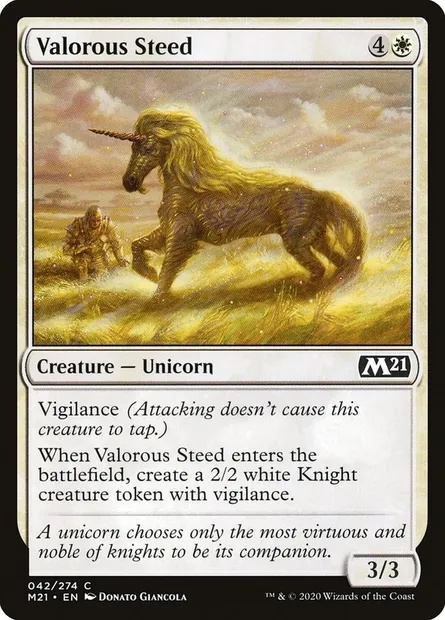 Valorous Steed, Magic card M21 42 — Core Set 2021 set
