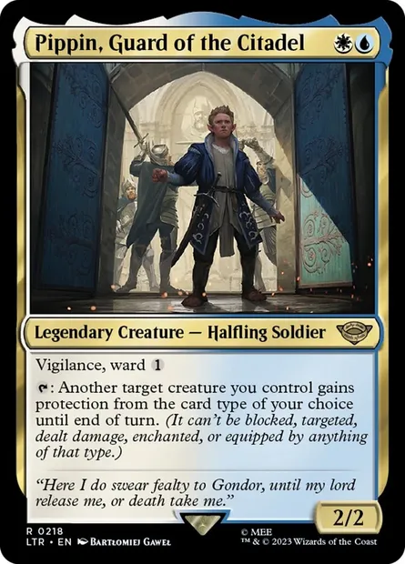 Pippin, Guard of the Citadel, Magic card LTR 218 — The Lord of the Rings: Tales of Middle-earth set