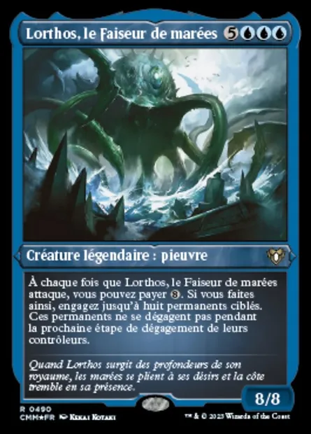 Lorthos, le Faiseur de marées, carte Magic CMM 490 — extension Commander Masters
