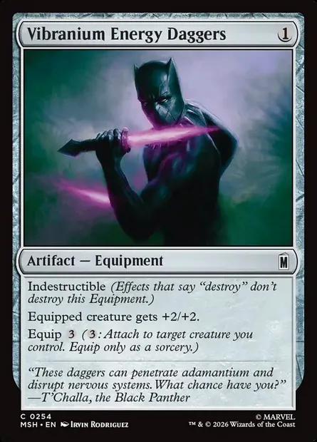 Vibranium Energy Daggers, Magic card MSH 254 — Marvel Super Heroes set