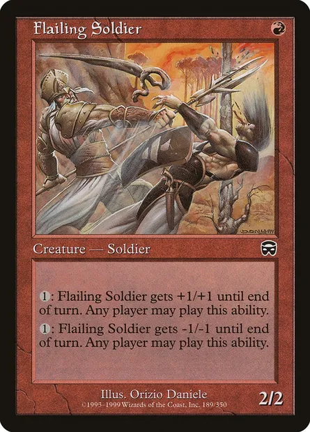 Flailing Soldier, Magic card MMQ 189 — Mercadian Masques set