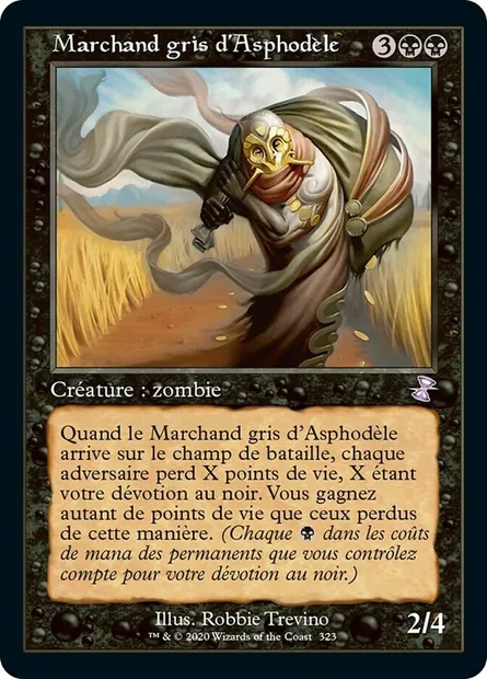 Marchand gris d'Asphodèle, carte Magic TSR 323 — extension Spirale Temporelle Remastered