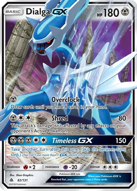 Dialga GX, Pokémon card FLI 82 — Forbidden Light set