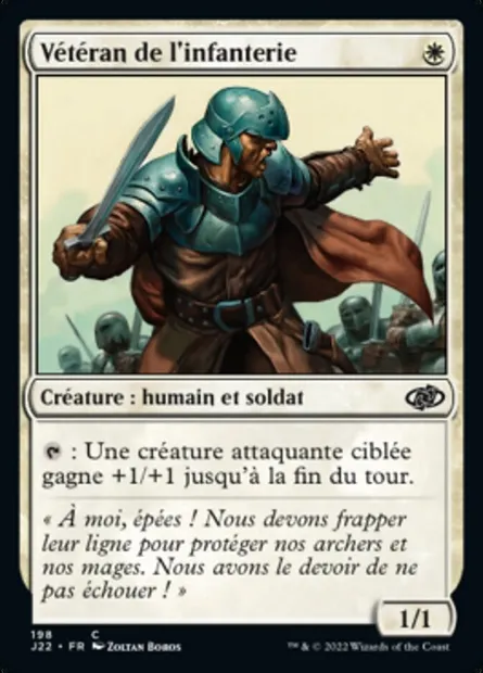 Vétéran de l'infanterie, carte Magic J22 198 — extension Jumpstart 2022