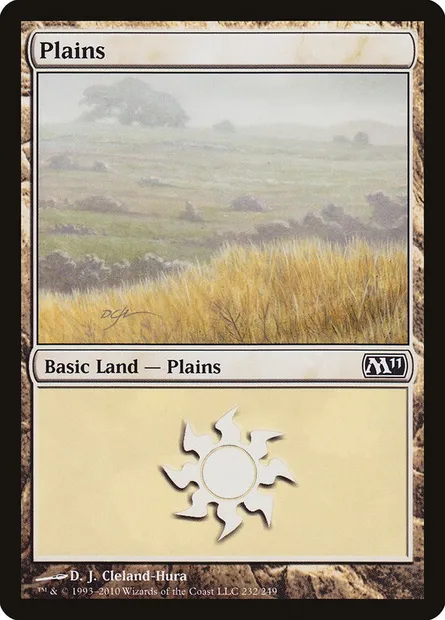 Plains, Magic card M11 232 — Magic 2011 set