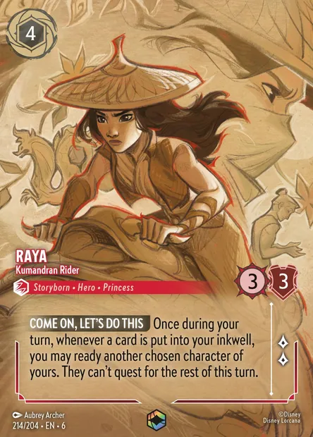 Raya - Kumandran Rider, Disney Lorcana card CH6-214 — Azurite Sea set
