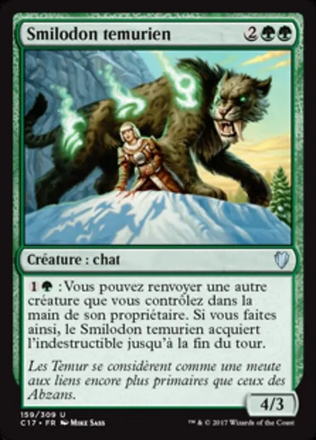 Smilodon temurien, carte Magic C17 159 — extension Commander 2017