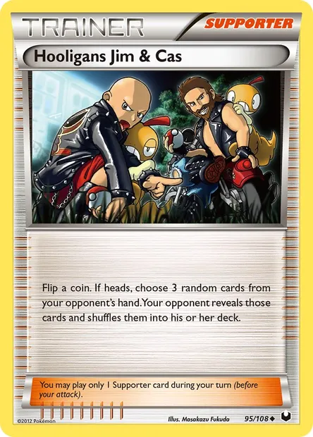 Hooligans Jim & Cas, Pokémon card DEX 95 — Dark Explorers set