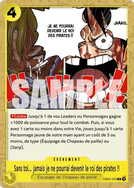 Sans toi... jamais je ne pourrai devenir le roi des pirates !!, carte One Piece EB02-059 — extension Anime 25th Collection