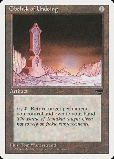 Obelisk of Undoing, Magic card CHR 104 — Chronicles set