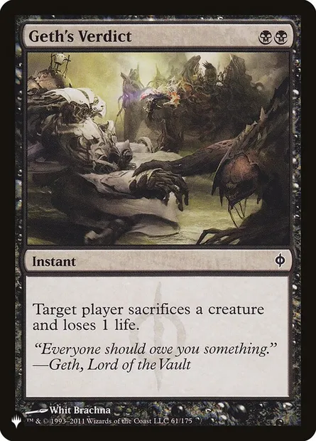 Verdict de Geth, carte Magic PLST NPH-61 — extension The List