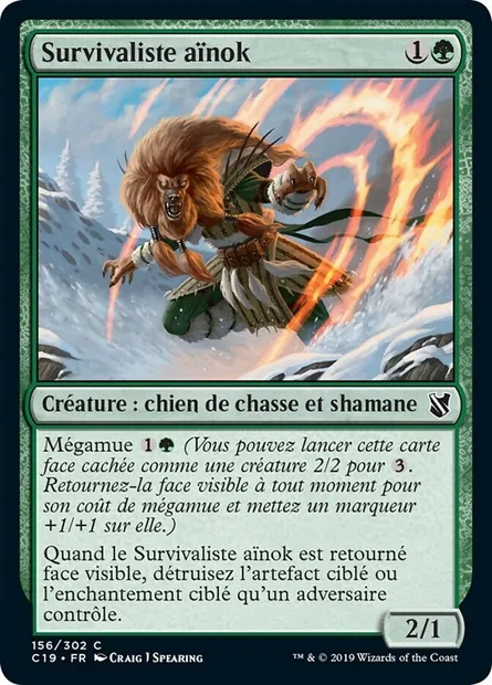 Survivaliste aïnok, carte Magic C19 156 — extension Commander 2019