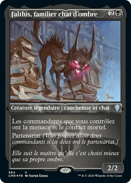 Falthis, familier chat d'ombre, carte Magic CMR 564 — extension Commander Legends