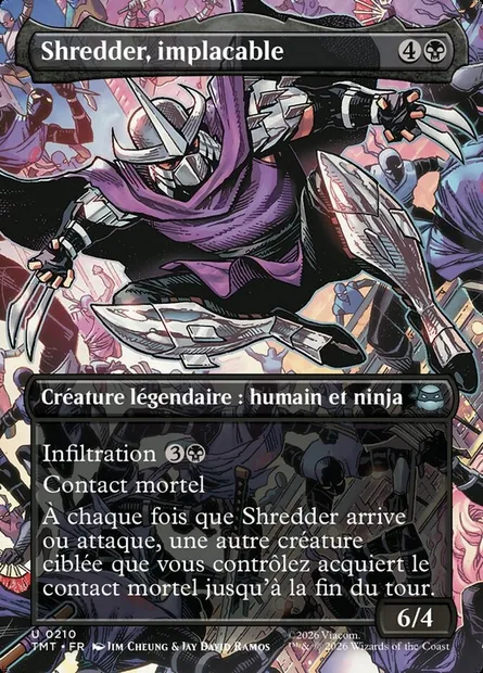 Shredder, implacable, carte Magic TMT 210 — extension Teenage Mutant Ninja Turtles