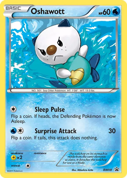 Oshawott, Pokémon card BW 08 — BW Black Star Promos set