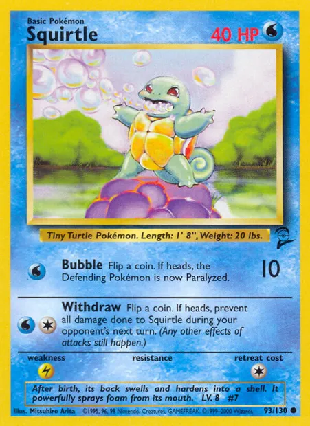 Carapuce, carte Pokémon B2 93 — extension Base Set 2