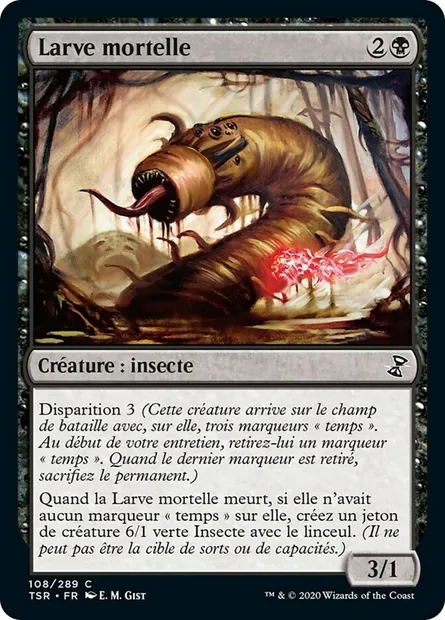 Larve mortelle, carte Magic TSR 108 — extension Spirale Temporelle Remastered