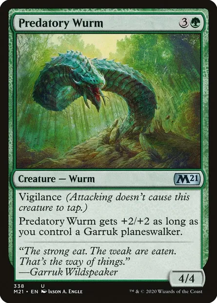 Predatory Wurm, Magic card M21 338 — Core Set 2021 set