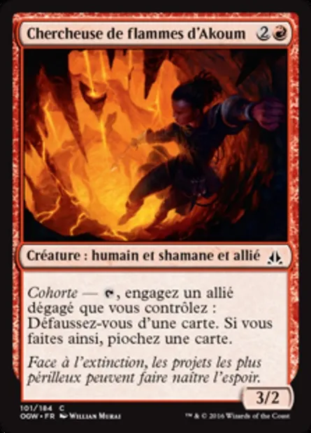 Chercheuse de flammes d'Akoum, carte Magic OGW 101 — extension Le serment des Sentinelles