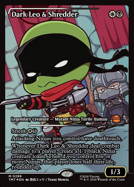 Dark Leo et Shredder, carte Magic TMT 289 — extension Teenage Mutant Ninja Turtles