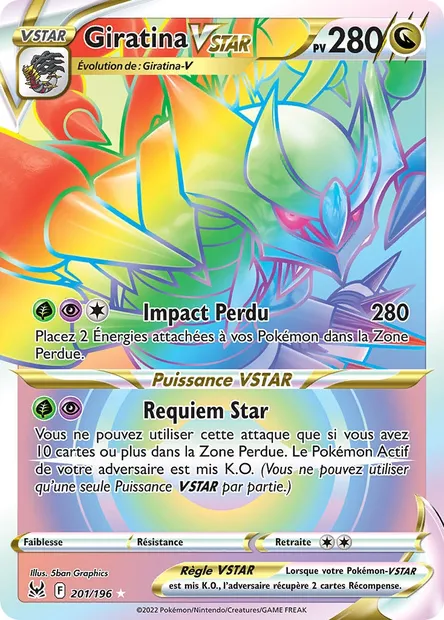 Giratina VSTAR, carte Pokémon LOR 201 — extension Origine Perdue