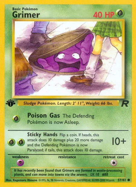 Grimer, Pokémon card TR 57 — Team Rocket set