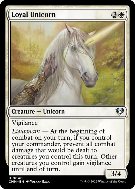 Loyal Unicorn, Magic card CMM 40 — Commander Masters set