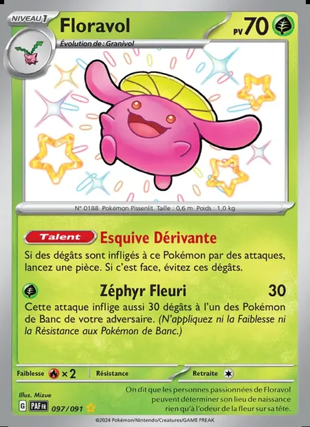 Floravol, carte Pokémon PAF 097 — extension Destinées de Paldea