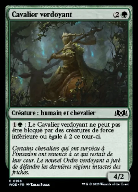 Cavalier verdoyant, carte Magic WOE 196 — extension Wilds of Eldraine