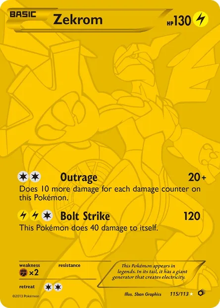 Zekrom, Pokémon card LTR 115 — Legendary Treasures set