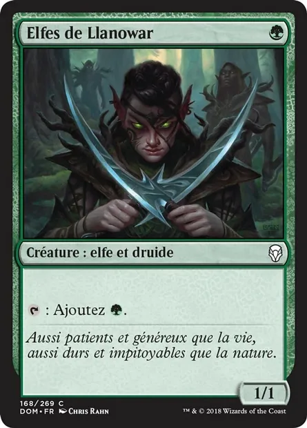Elfes de Llanowar, carte Magic DOM 168 — extension Dominaria