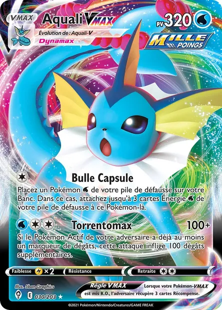 Aquali VMAX, carte Pokémon EVS 30 — extension Évolution Céleste