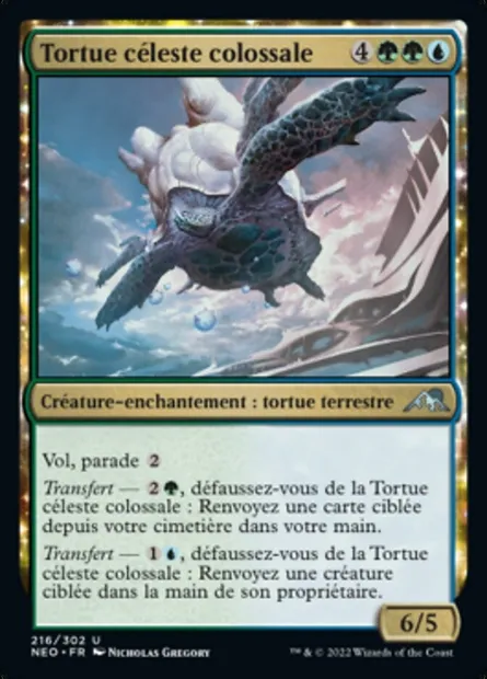 Tortue céleste colossale, carte Magic NEO 216 — extension Kamigawa: La Dynastie Néon