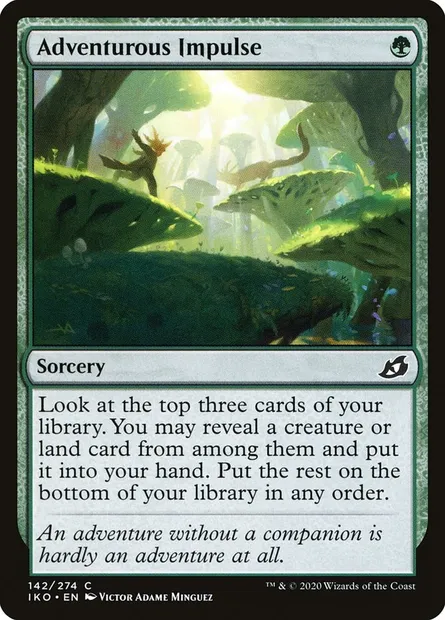 Adventurous Impulse, Magic card IKO 142 — Ikoria: Lair of Behemoths set