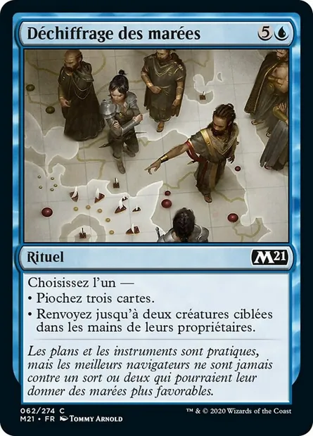 Déchiffrage des marées, carte Magic M21 62 — extension Core Set 2021
