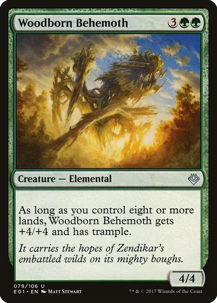 Woodborn Behemoth, Magic card E01 79 — Archenemy: Nicol Bolas set