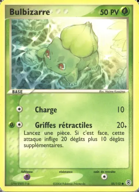 Bulbizarre, carte Pokémon RG 55 — extension EX Rouge Feu & Vert Feuille