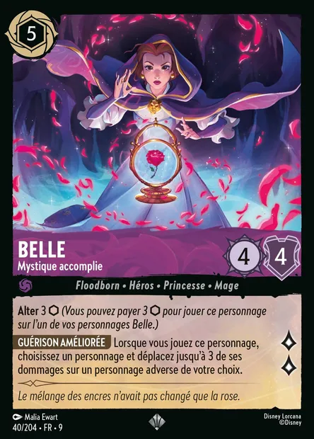 Belle - Mystique accomplie, carte Disney Lorcana CH9-040 — extension Fabuleux